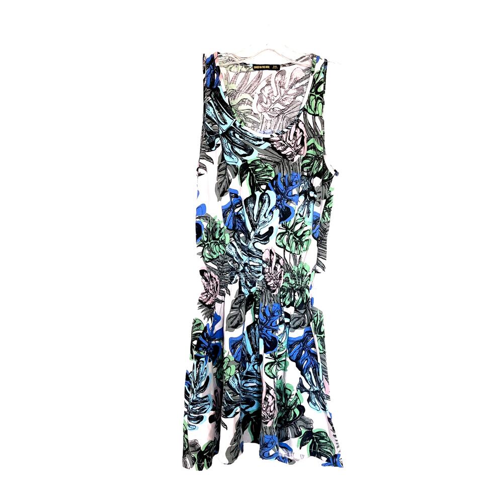 Finger In The Nose girls designer sleeveless summer tropical print dress size 16